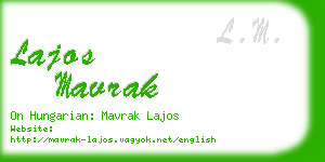 lajos mavrak business card